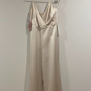 BHLDN MONIQUE LHUILLIER DOUTZEN V-NECK JUMPSUIT